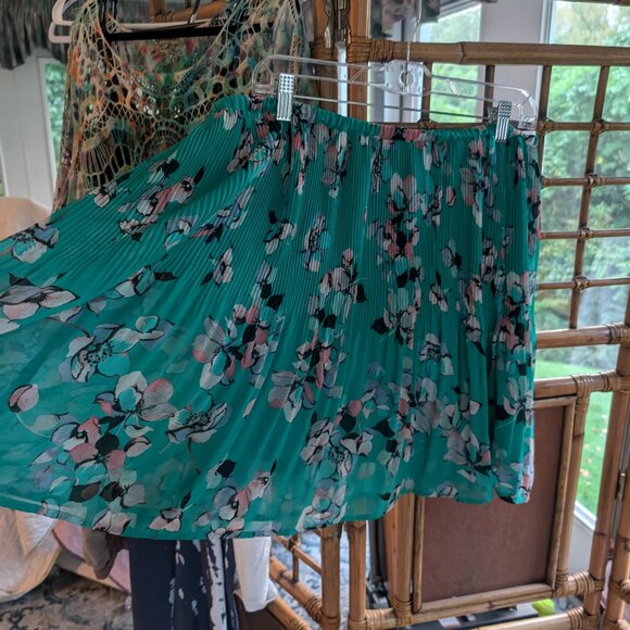 Vintage Elle Layered sheer floral Chiffon miniskirt L/XL - Picture 3 of 4